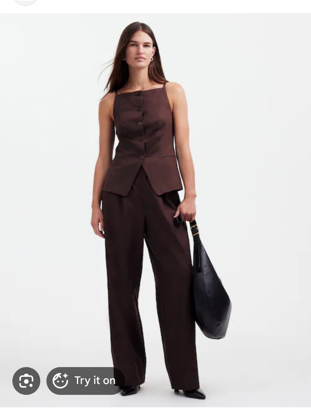 Madewell Wide-Leg Pants in Deep Brown